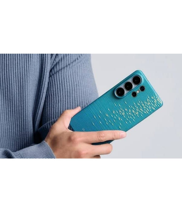 Magsafe Калъф за Samsung S26 Ultra, Pitaka Edge Case Lucid Blue, Син (6)
