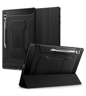 Противоударен Калъф за Samsung Tab S10 Ultra/ S9 Ultra 14.6", Spigen Rugged Armor Pro Case, Черен