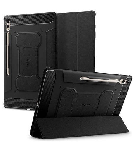 Противоударен Калъф за Samsung Tab S10 Ultra/ S9 Ultra 14.6", Spigen Rugged Armor Pro Case, Черен