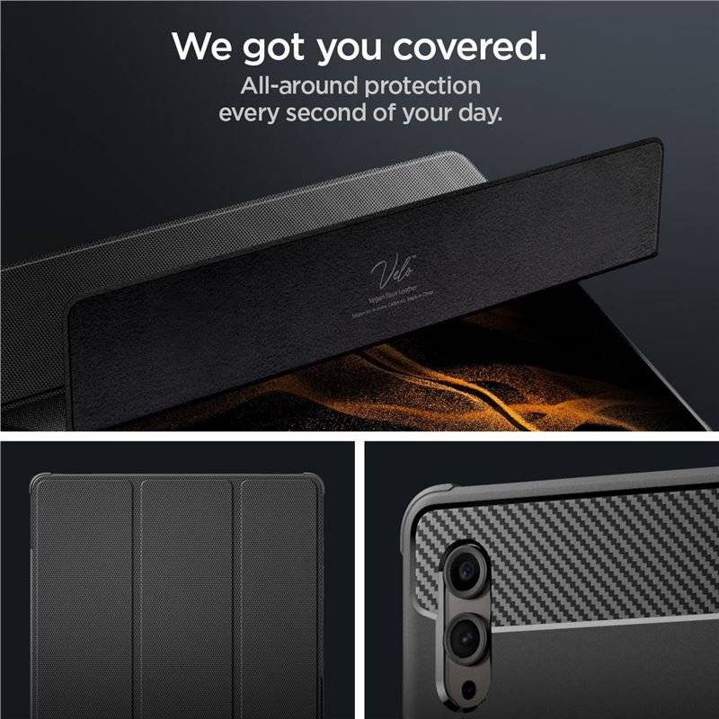 Противоударен Калъф за Samsung Tab S10 Ultra/ S9 Ultra 14.6", Spigen Rugged Armor Pro Case, Черен (12)