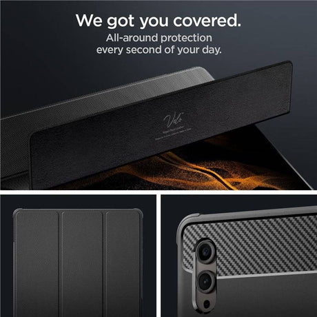 Противоударен Калъф за Samsung Tab S10 Ultra/ S9 Ultra 14.6", Spigen Rugged Armor Pro Case, Черен (12)