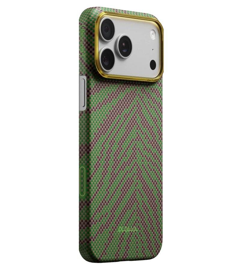 Magsafe Калъф за iPhone 17 Pro Max, Pitaka Edge Breath of Veins Case Sprout Surge, Зелен