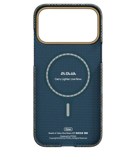Magsafe Калъф за iPhone 17 Pro, Pitaka Edge Breath of Veins Case Dive Green, Зелен (3)