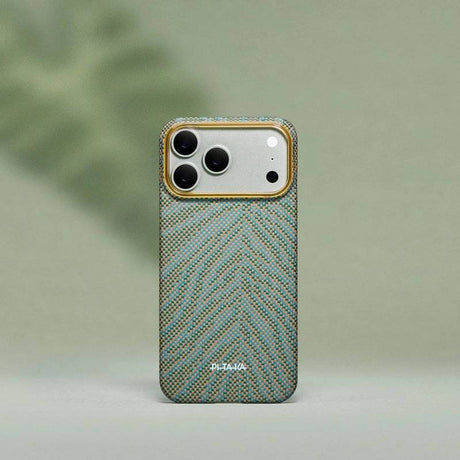 Magsafe Калъф за iPhone 17 Pro, Pitaka Edge Breath of Veins Case Dive Green, Зелен (6)