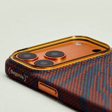 Magsafe Калъф за iPhone 17 Pro, Pitaka Edge Breath of Veins Case Burning Orange, Оранжев (7)