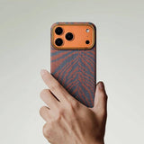 Magsafe Калъф за iPhone 17 Pro, Pitaka Edge Breath of Veins Case Burning Orange, Оранжев (6)