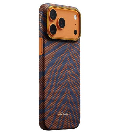 Magsafe Калъф за iPhone 17 Pro, Pitaka Edge Breath of Veins Case Burning Orange, Оранжев