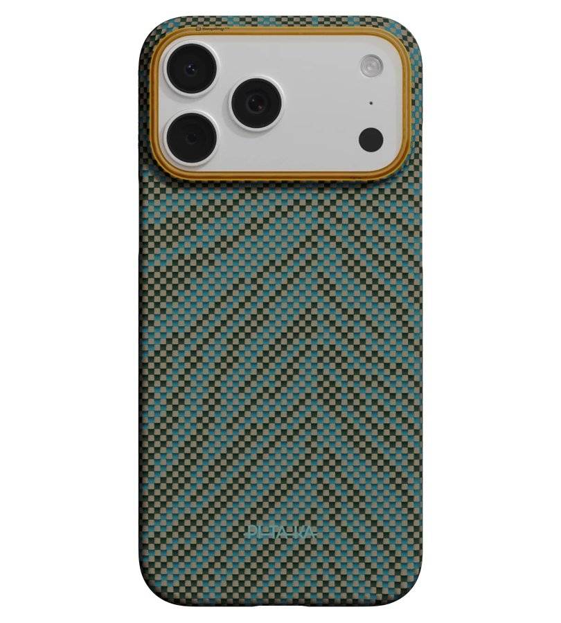 Magsafe Калъф за iPhone 17 Pro Max, Pitaka Edge Breath of Veins Case Dive Green, Зелен (7)