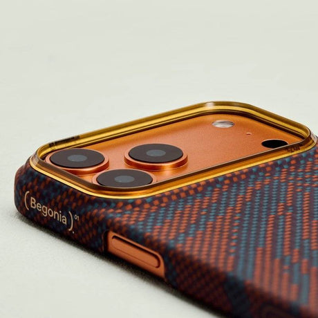 Magsafe Калъф за iPhone 17 Pro Max, Pitaka Edge Breath of Veins Case Burning Orange, Оранжев (7)