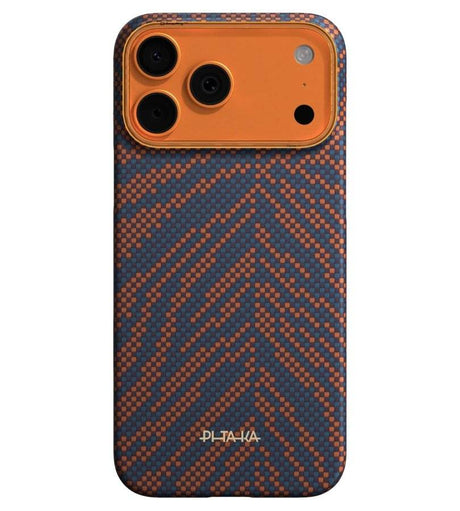 Magsafe Калъф за iPhone 17 Pro Max, Pitaka Edge Breath of Veins Case Burning Orange, Оранжев (2)