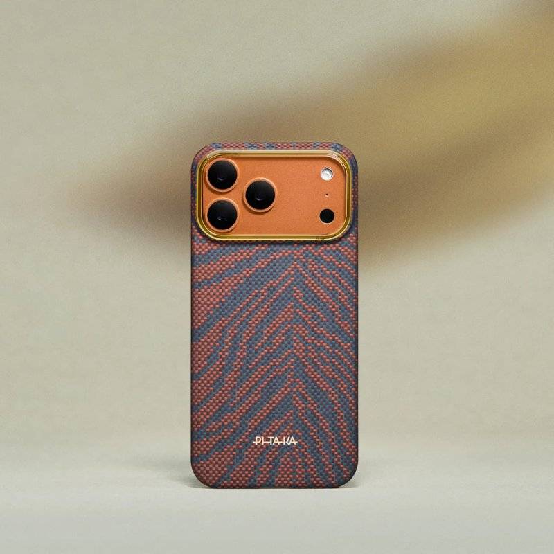 Magsafe Калъф за iPhone 17 Pro Max, Pitaka Edge Breath of Veins Case Burning Orange, Оранжев (9)
