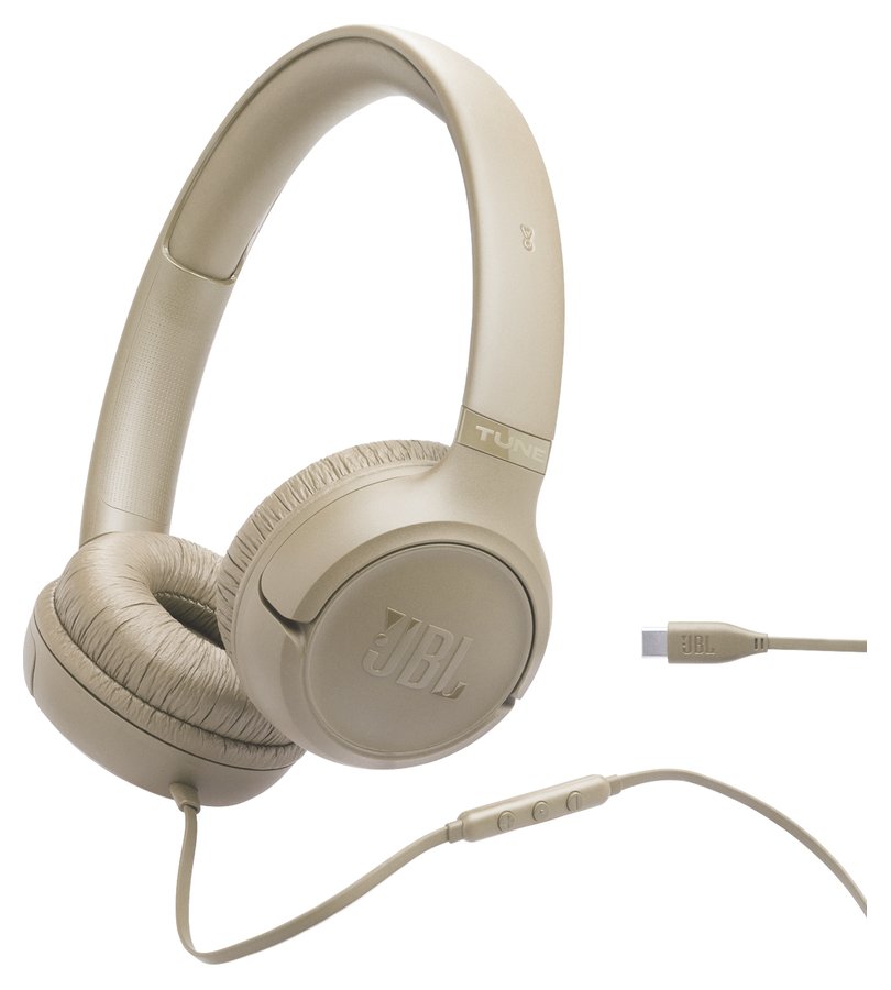 Слушалки с Кабел, JBL Tune 530C USB-C, Бежов