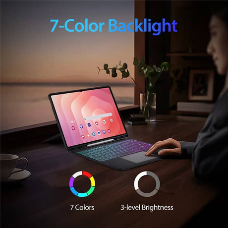 Калъф с Клавиатура за Samsung Tab S11 Ultra, Dux Ducis Keyboard 2in1 Case, Черен (8)