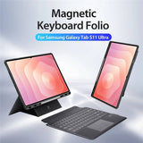 Калъф с Клавиатура за Samsung Tab S11 Ultra, Dux Ducis Keyboard 2in1 Case, Черен (9)