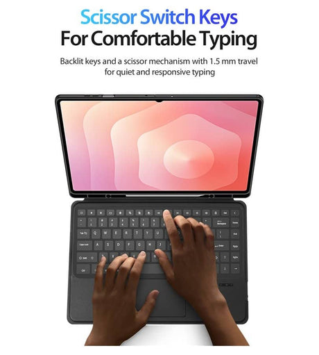Калъф с Клавиатура за Samsung Tab S11 Ultra, Dux Ducis Keyboard 2in1 Case, Черен (3)