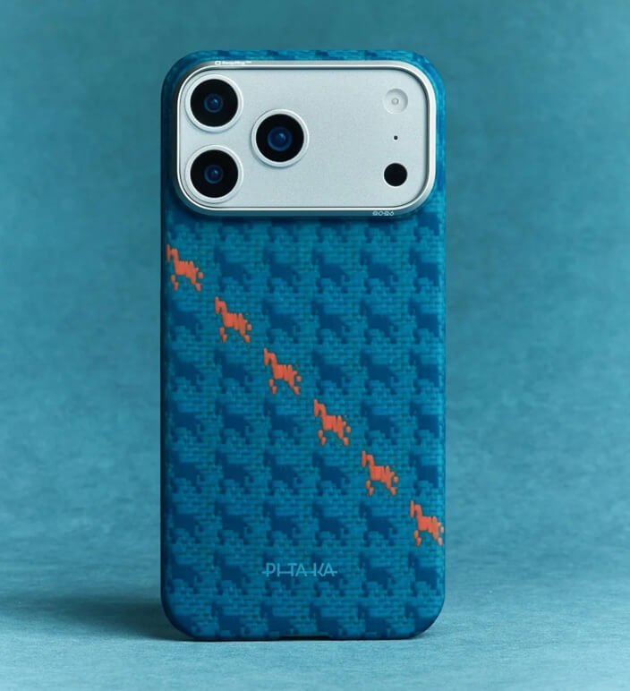 Magsafe Калъф за iPhone 17 Pro, Pitaka Edge Happiness Rides Case Indigo, Син (3)