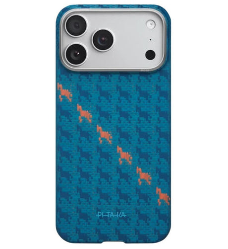 Magsafe Калъф за iPhone 17 Pro, Pitaka Edge Happiness Rides Case Indigo, Син (2)