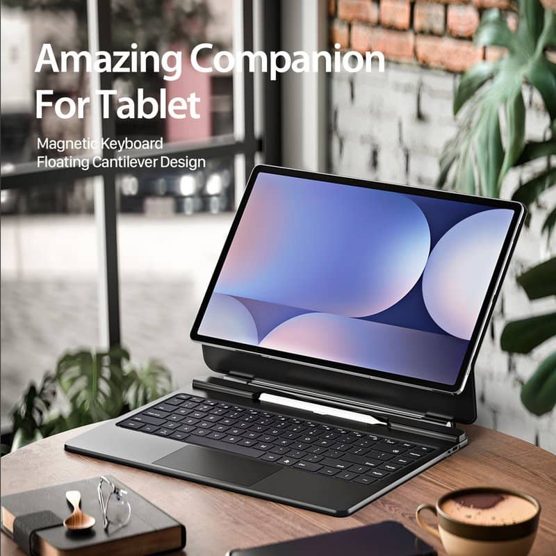 Калъф с Клавиатура и Тъчпад за Samsung Tab S11 Ultra, Dux Ducis Magnetic Keyboard Case, Черен (4)
