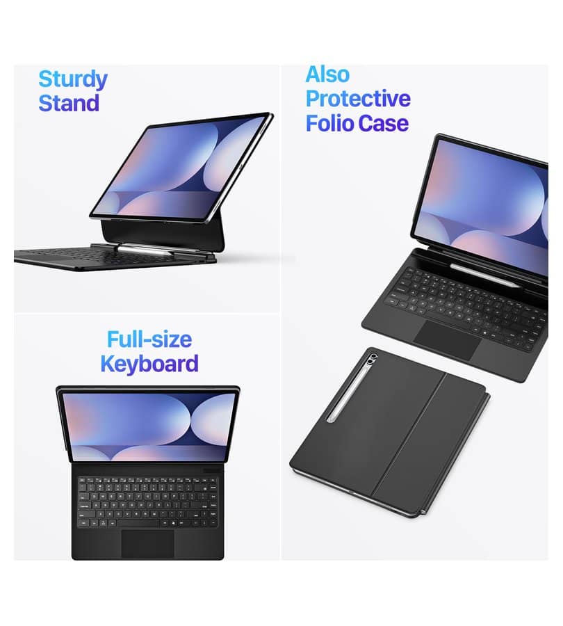 Калъф с Клавиатура и Тъчпад за Samsung Tab S11 Ultra, Dux Ducis Magnetic Keyboard Case, Черен (2)