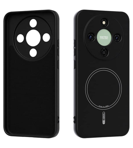 MagSafe Силиконов Калъф за Honor Magic 8 Lite, Liquid Silicone Case, Черен