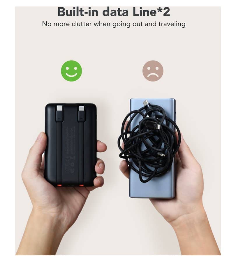 Външна батерия, Veger USB-C/Lightning 10000mAh 22.5W, Черен (6)