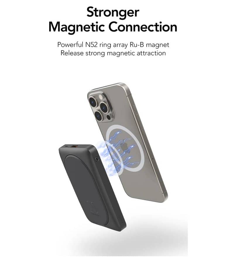 MaSafe Външна батерия, Veger Magon-Stand 10000mAh 22.5W, Черен (13)