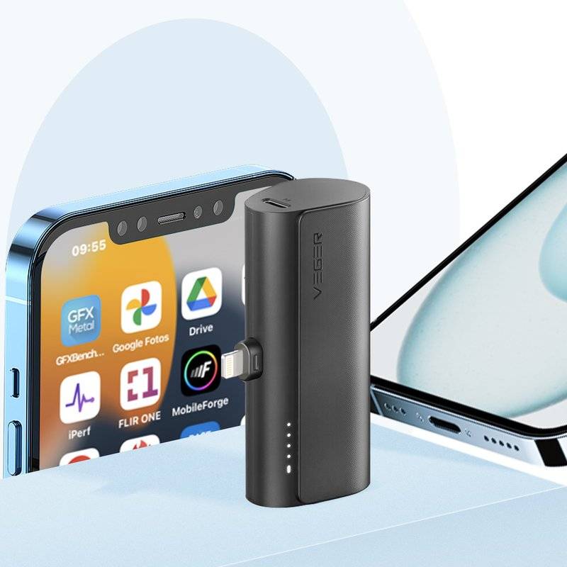 Външна батерия, Veger PlugOn Lightning 5000mAh 20W, Черен (8)