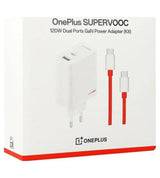 Оригинално Зарядно с Кабел, OnePlus SuperVooc 120W Dual Ports GaN Power Adapter Kit Charger, Бял