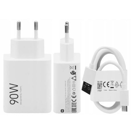 Оригинално Зарядно с Кабел, Xiaomi 90W USB-A HyperCharge Combo MDY-15-EK, Бял (5)