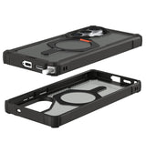 Magsafe Противоударен Калъф за Samsung S26 Ultra, UAG Plasma XTE Case Black-Orange, Черен (5)