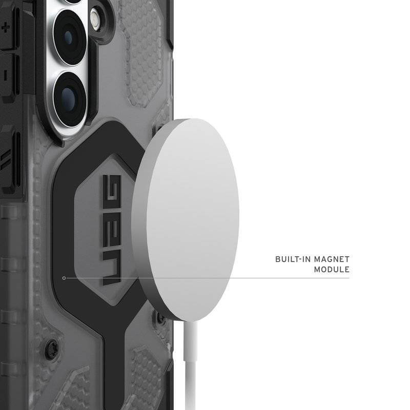 Magsafe Противоударен Калъф за Samsung S26, UAG Pathfinder Clear Case Ash/Black, Черен (12)