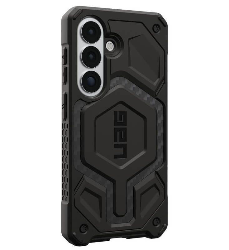 Magsafe Противоударен Калъф за Samsung S26 Plus, UAG Monarch Pro Carbon Fiber Case, Черен (3)