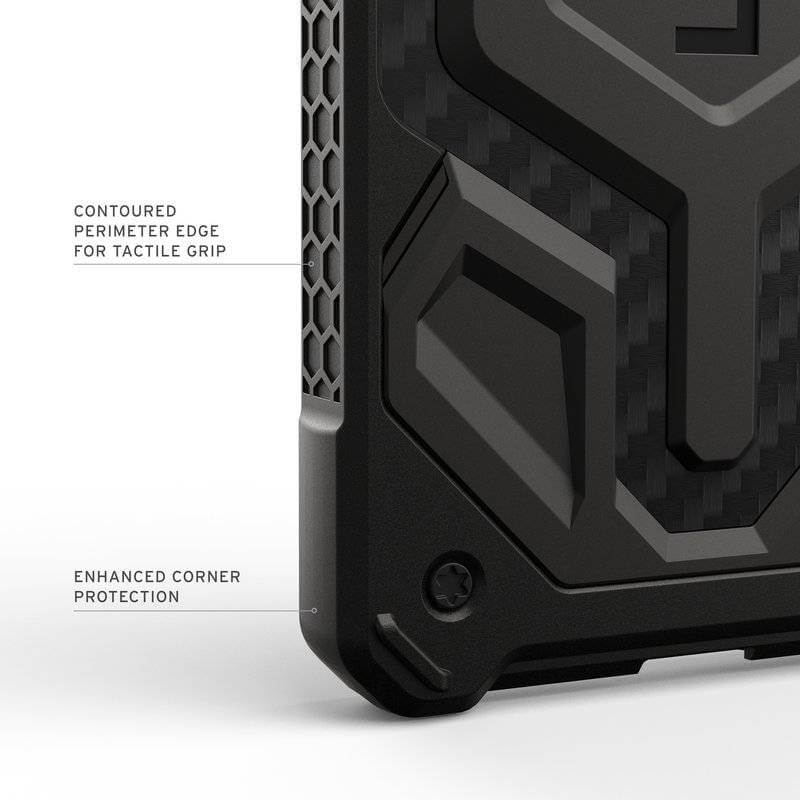 Magsafe Противоударен Калъф за Samsung S26, UAG Monarch Pro Carbon Fiber Case, Черен (8)