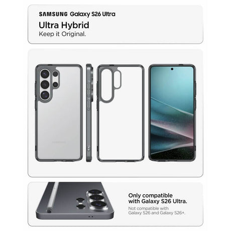 Противоударен Калъф за Samsung S26 Ultra, Spigen Ultra Hybrid Space Case, Черен (6)