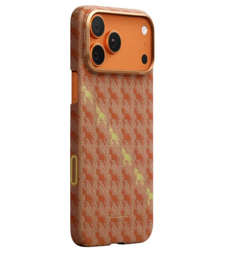 Magsafe Калъф за iPhone 17 Pro Max, Pitaka Edge Happiness Rides Case Amber, Оранжев
