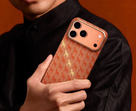 Magsafe Калъф за iPhone 17 Pro Max, Pitaka Edge Happiness Rides Case Amber, Оранжев (6)