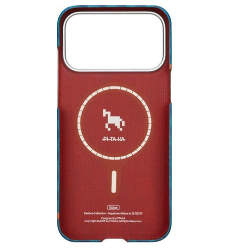 Magsafe Калъф за iPhone 17 Pro Max, Pitaka Edge Happiness Rides Case Indigo, Син (10)