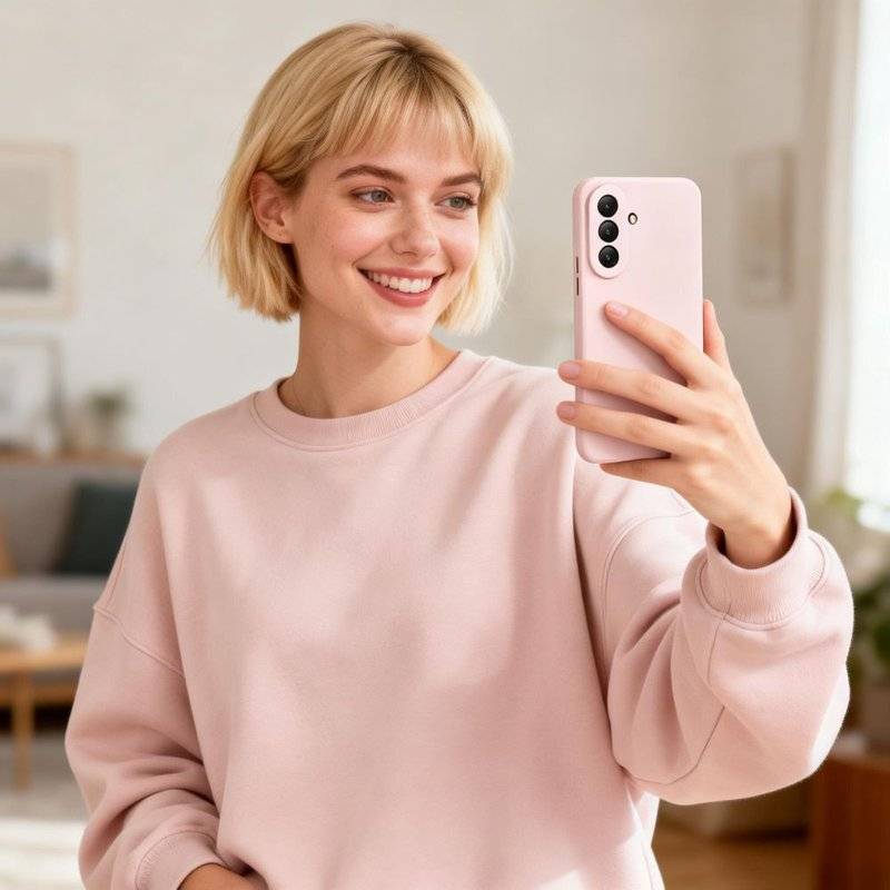 Силиконов Калъф за Samsung A57, Tech-Protect Icon Soft Case, Розов (5)
