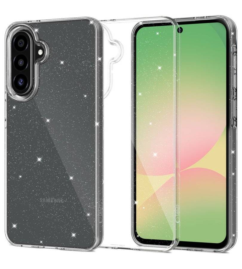 Блестящ Калъф за Samsung A57, Tech-Protect FlexAir Glitter Case, Прозрачен