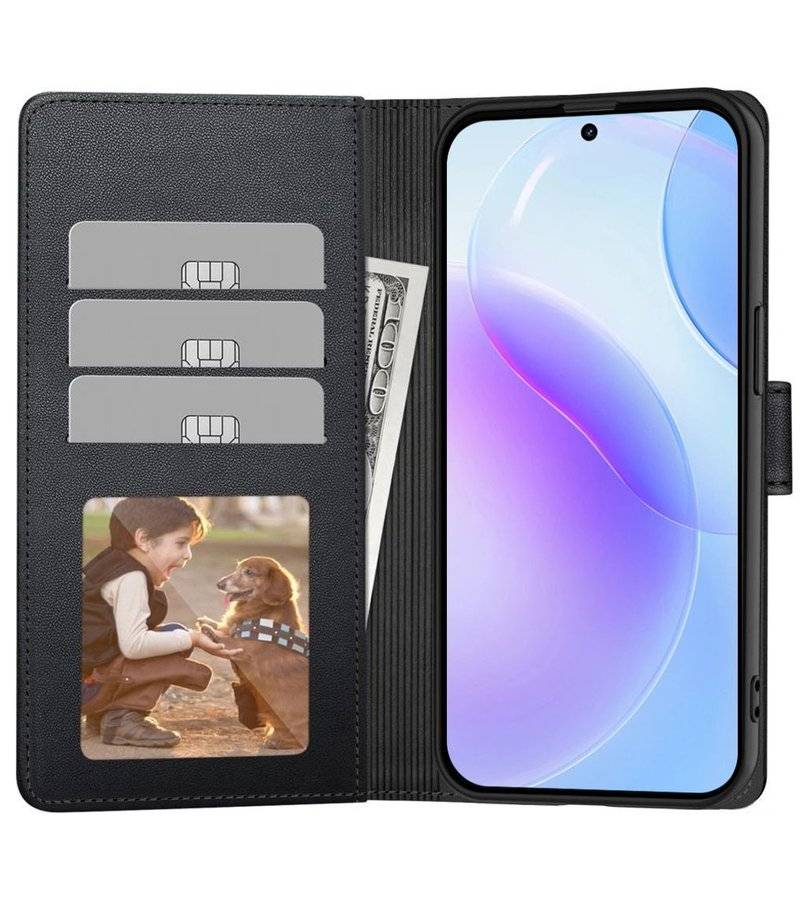 Кожен Калъф с Джобове за Samsung A37, Tech-Protect Wallet Book Case, Черен (2)