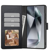 Кожен Калъф с Джобове за Samsung A57, Tech-Protect Wallet Book Case, Черен (2)