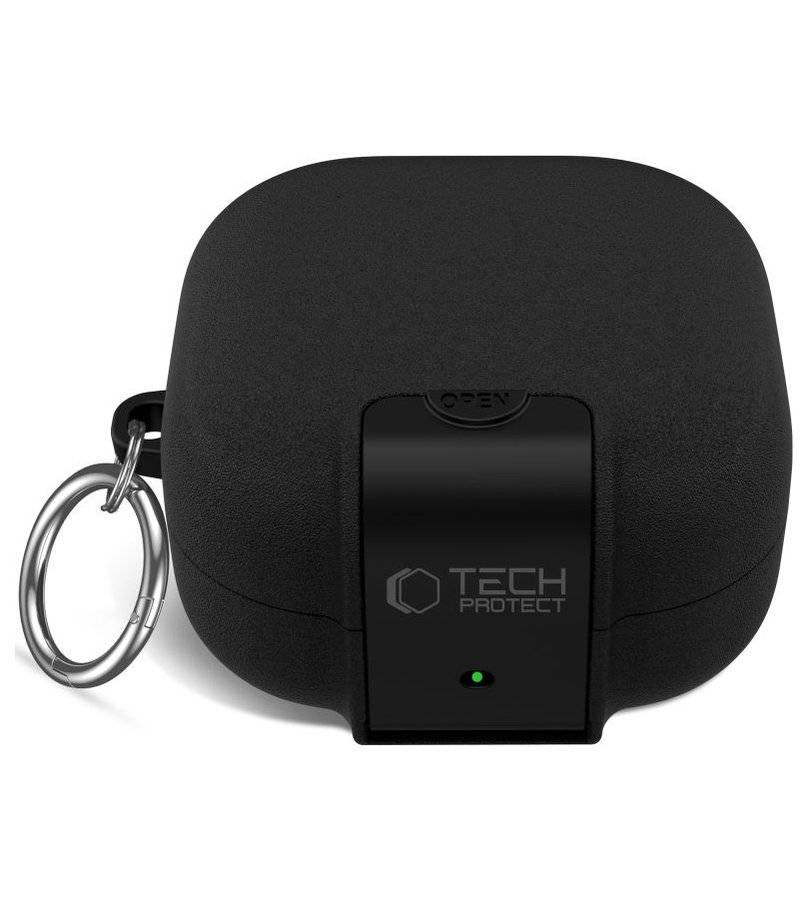 Силиконов Калъф за Samsung Galaxy Buds 4 Pro/ 4, Tech-Protect Slim Hook Case, Черен (2)