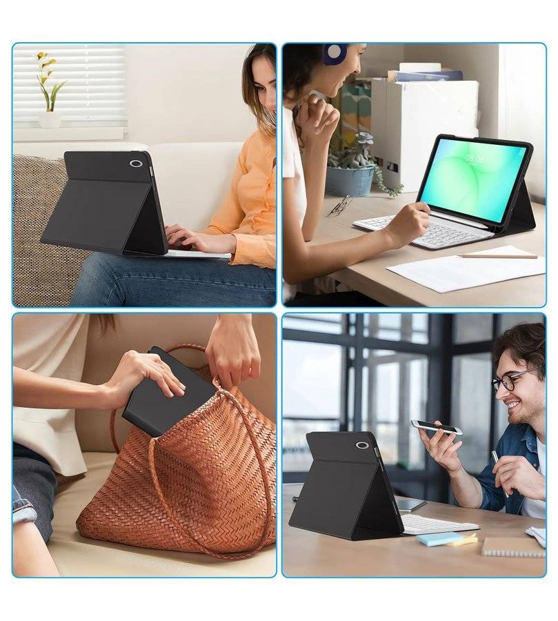 Калъф с Клавиатура за Samsung Tab A11 / A9 8.7", Tech-Protect SC Pen Keyboard Case, Черен (8)