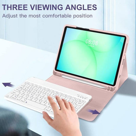 Калъф с Клавиатура за Samsung Tab A11 / A9 8.7", Tech-Protect SC Pen Keyboard Case, Розов (5)
