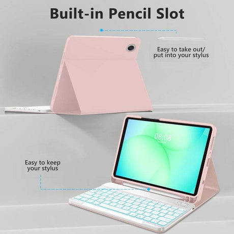 Калъф с Клавиатура за Samsung Tab A11 / A9 8.7", Tech-Protect SC Pen Keyboard Case, Розов (4)