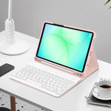Калъф с Клавиатура за Samsung Tab A11 / A9 8.7", Tech-Protect SC Pen Keyboard Case, Розов (3)