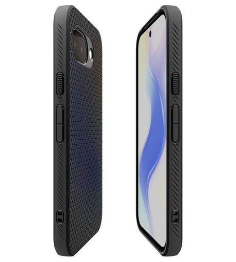 Противоударен Калъф за Google Pixel 10A, Spigen Liquid Air Matte Black Case, Черен (7)