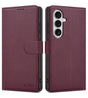 Кожен Калъф с Джобове за Samsung S26, Tech-Protect Wallet Book Case, Бордо