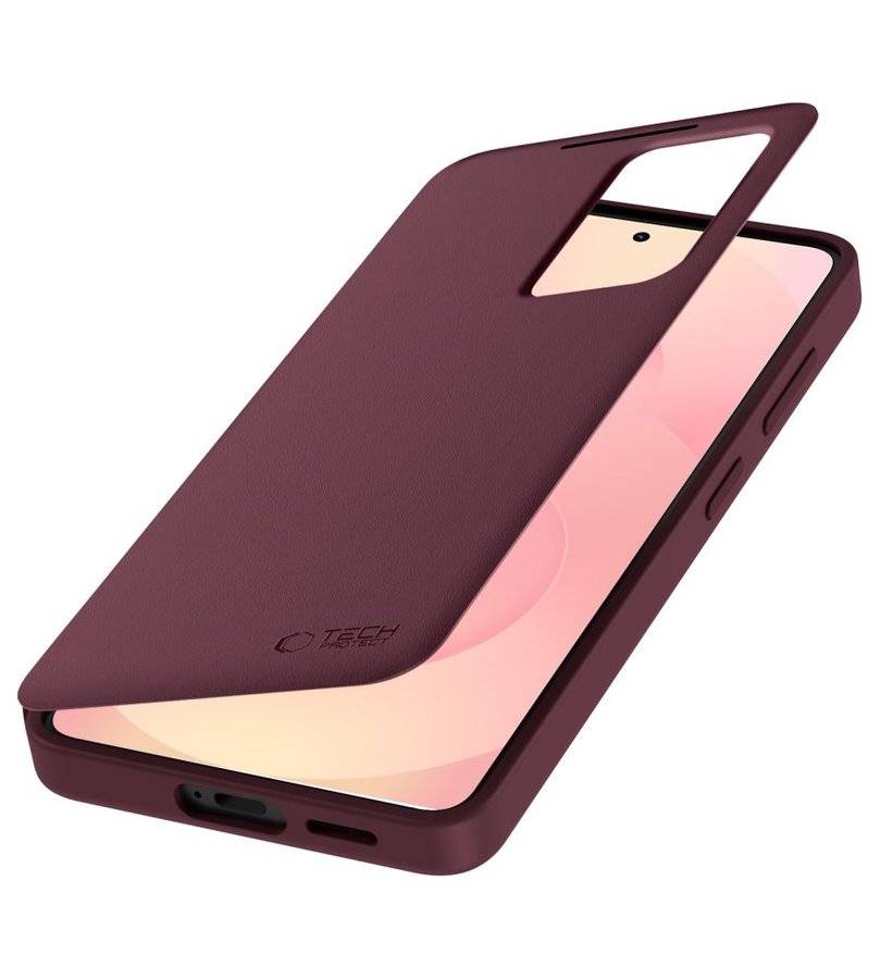 Активен Калъф за Samsung S26 Plus, Tech-Protect Smart Wallet Book Case, Бордо (3)