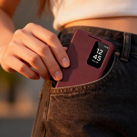 Активен Калъф за Samsung S26, Tech-Protect Smart Wallet Book Case, Бордо (5)